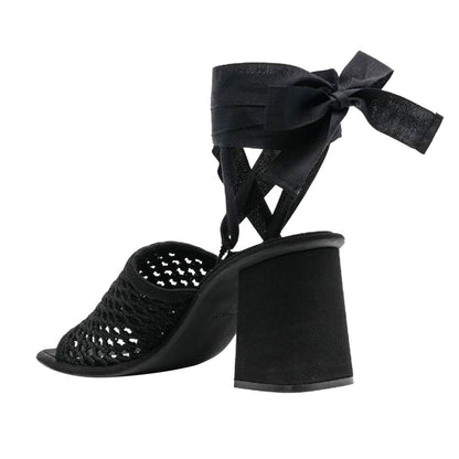 Miu Miu Black Fabric Strap-On Sandals
