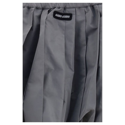 Miu Miu Gray Polyester Mini Skirt