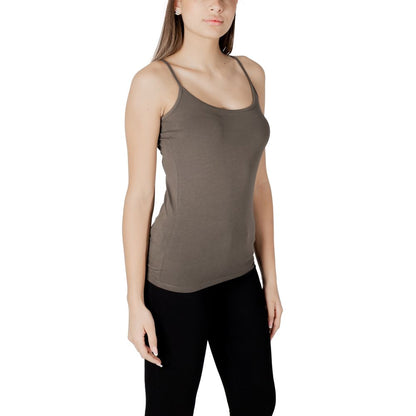 Morgan De Toi Green Cotton Tank Tops