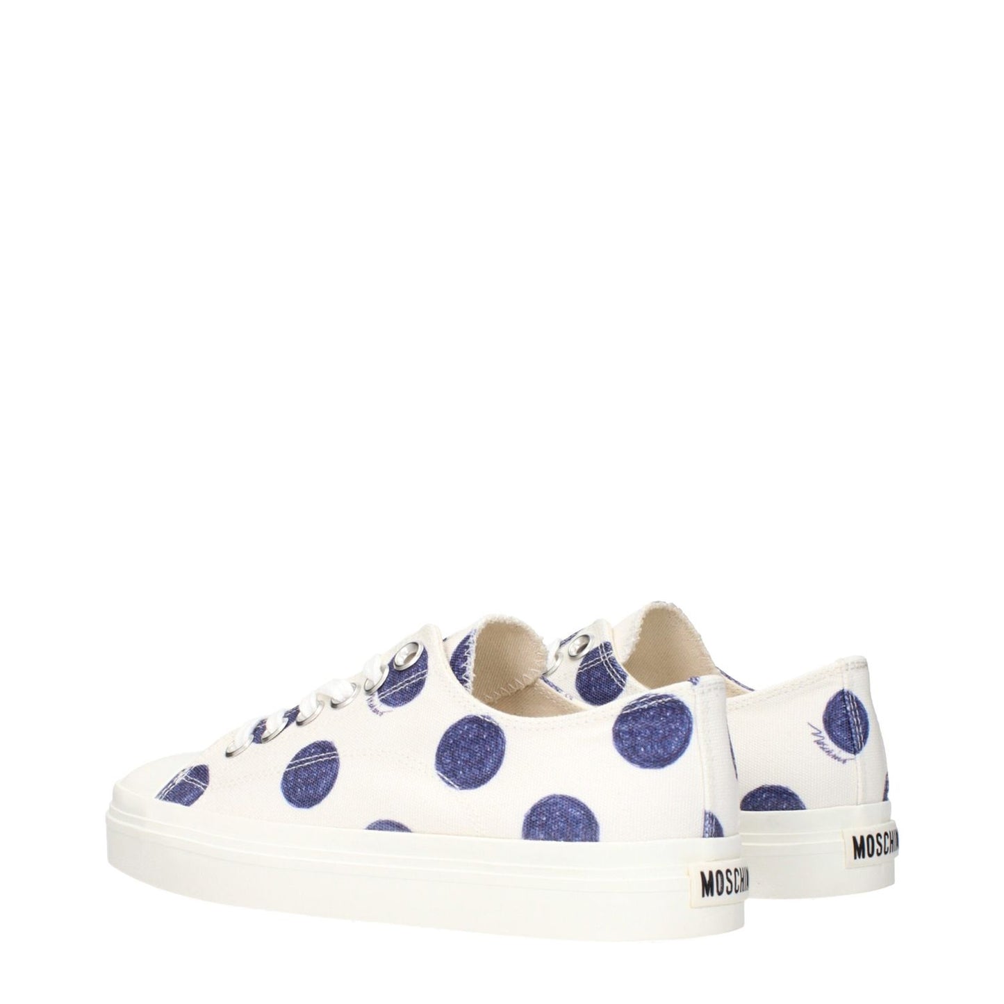 Moschino White Fabric Low Top Sneakers