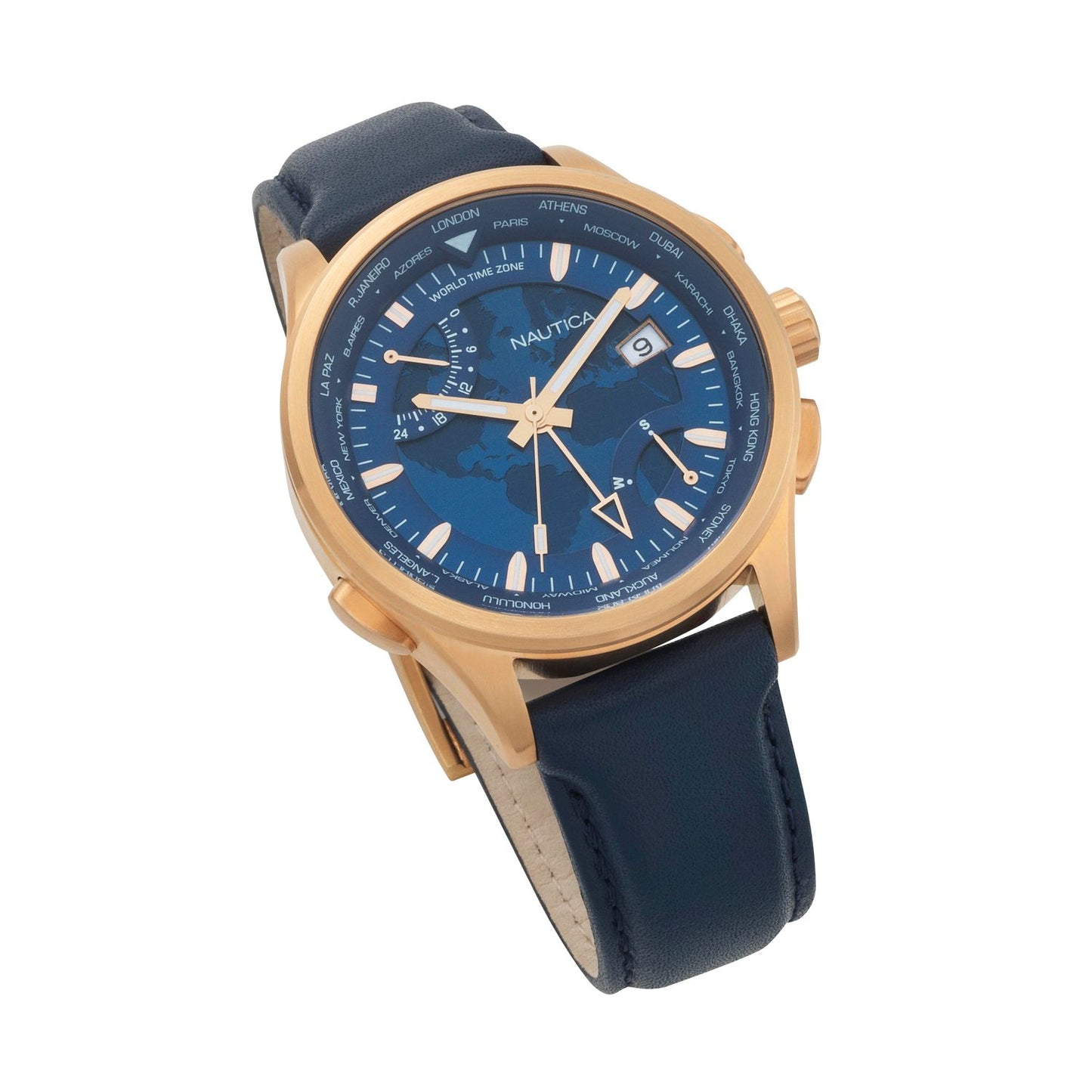 NAUTICA Mod. NAPSHG002 watch with quartz analog movement, 10 ATM water resistance, 44mm case, mineral dial, in official packaging.