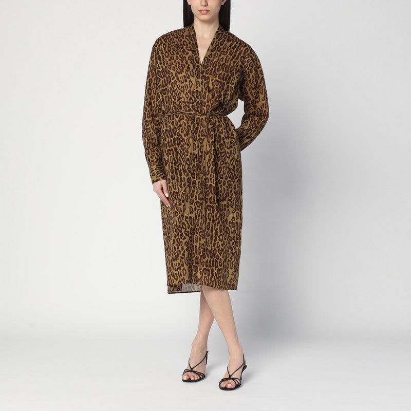 6397 Leopard-print shirt dress in cotton voile ND316CO/Q_6397-LEOPARD_323