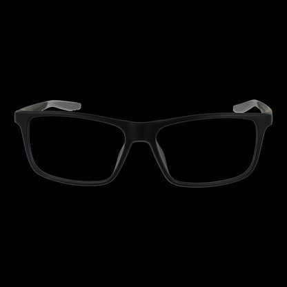 NIKE MOD. NK7272 56001 eyeglasses for gentlemen, sleek black frame, frontal view.