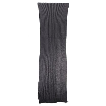 North Sails Black Cotton Scarf, 30x190 cm with logo application, elegant black accessory