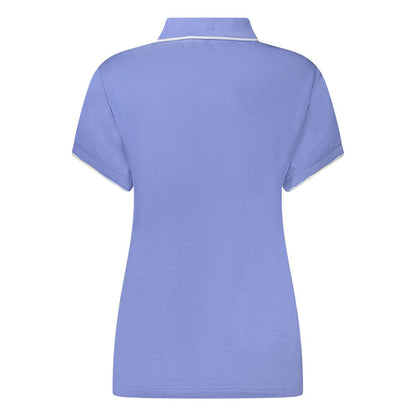 Back view of North Sails Blue Cotton Women Polo Shirt with short sleeves and elegant collar.