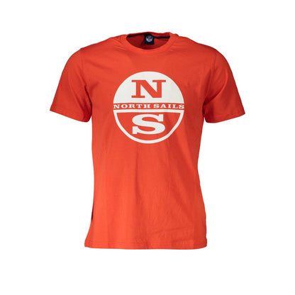 North Sails Red Cotton Men T-Shirt with logo print