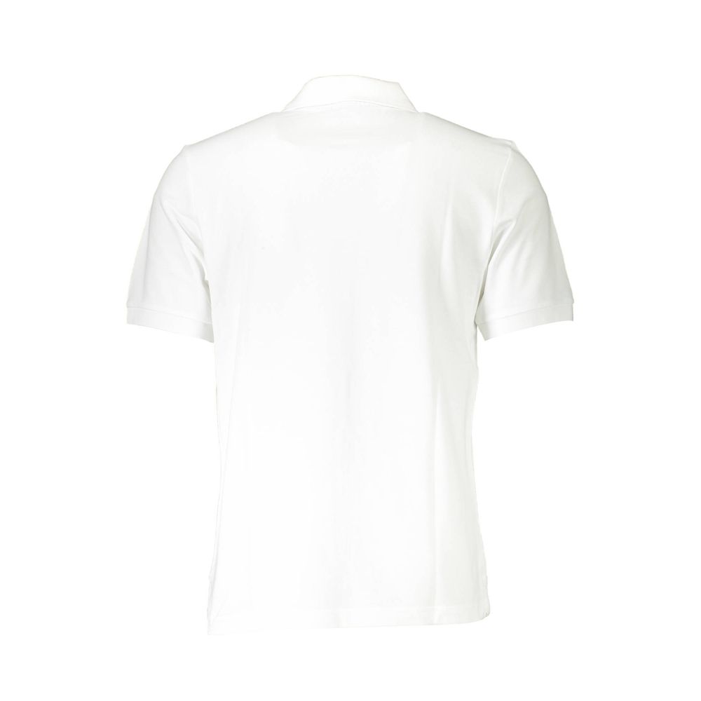 Back view of North Sails White Cotton Men Polo Shirt showcasing casual elegance and craftsmanship.