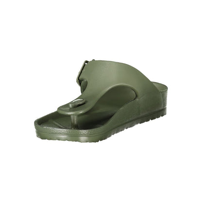 Norway 1963 Green Plastic Mens Sandal with adjustable buckle for modern style and comfort.