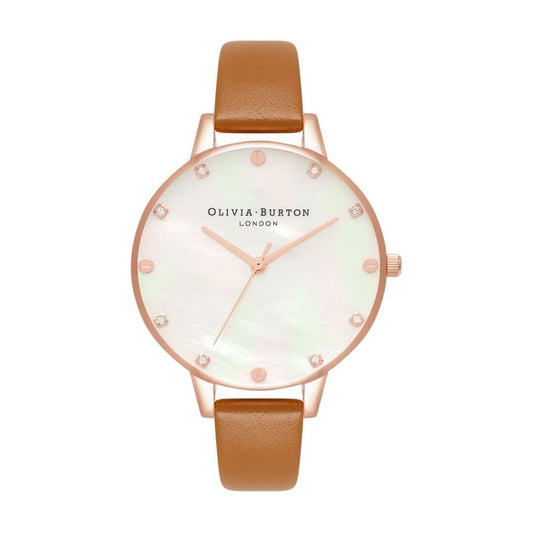 Olivia Burton Brown Artificial Leather Dress Watch