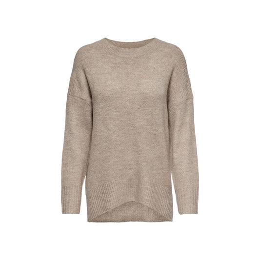 Only Beige Marabou Sweater, women’s long-sleeve sweater, soft acrylic-polyester blend, modern cut, versatile for any occasion.