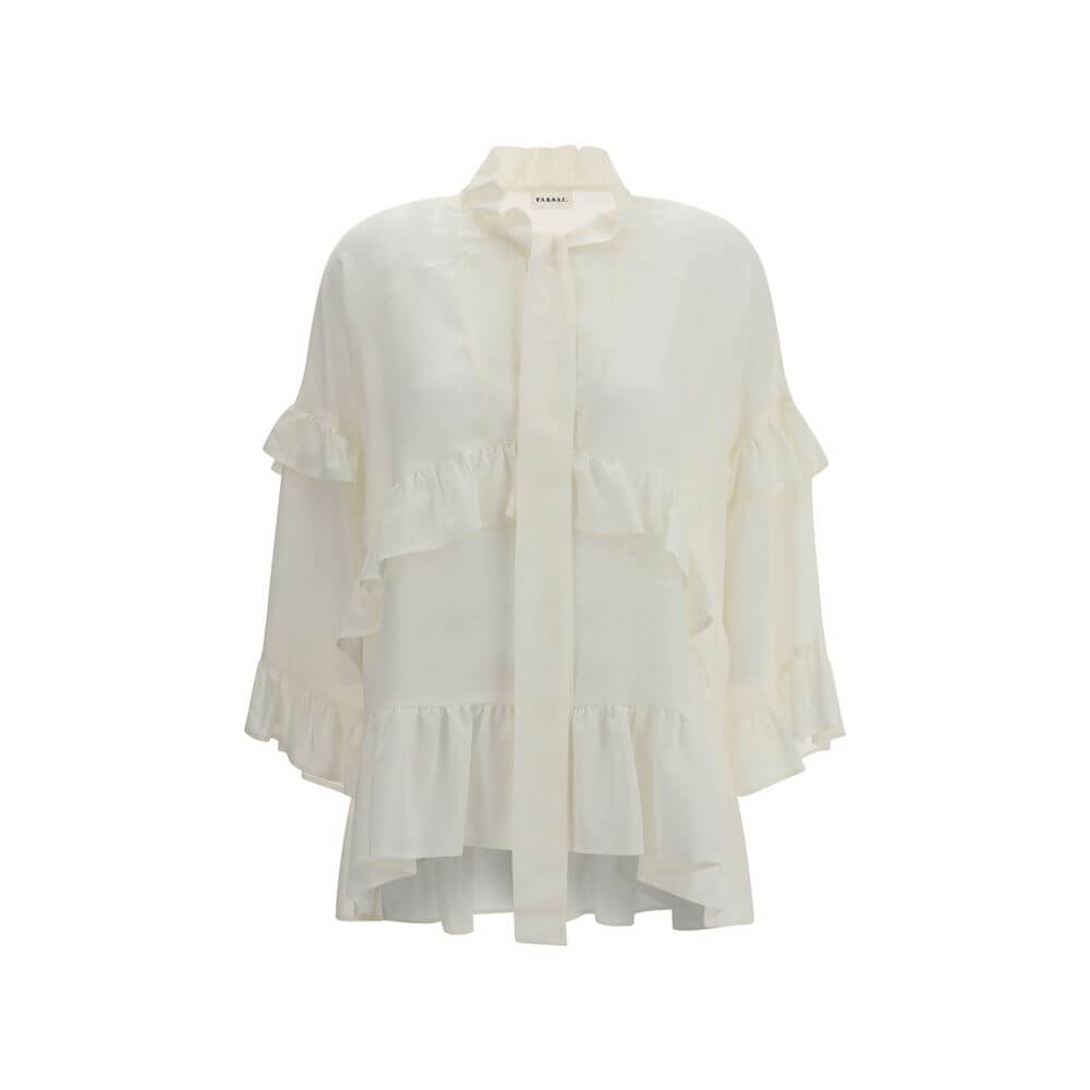 P.A.R.O.S.H. Cream Silk Blouse