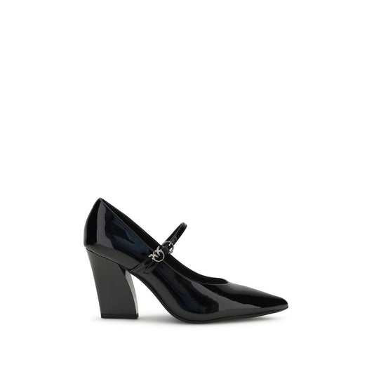 PINKO Black Calf Leather Bos Taurus High Heel Pumps