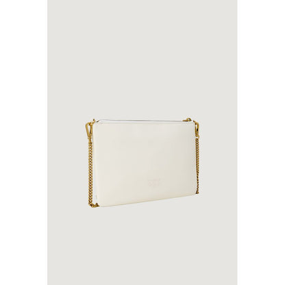 PINKO Cream Leather Clutch Bag