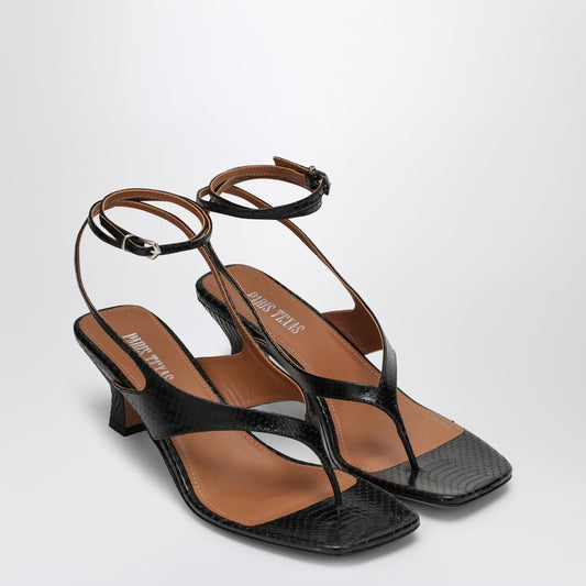 Paris Texas Portofino black leather thong mule Sandals