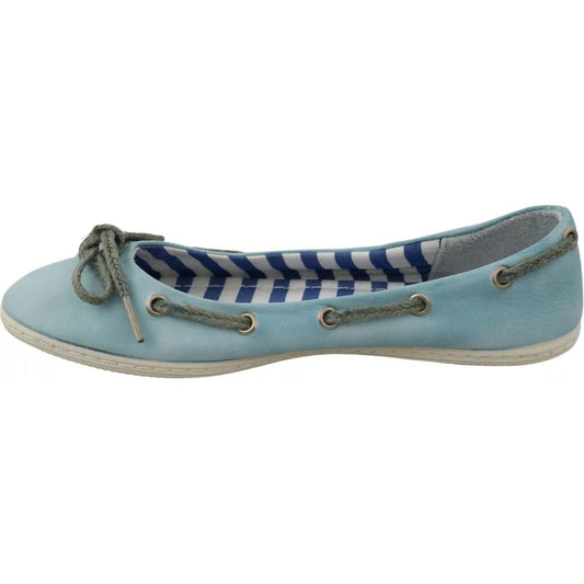 Pantofola D'Oro Sky Blue Suede Lace Bow Loafers Ballet Flat Shoes LA8396-37