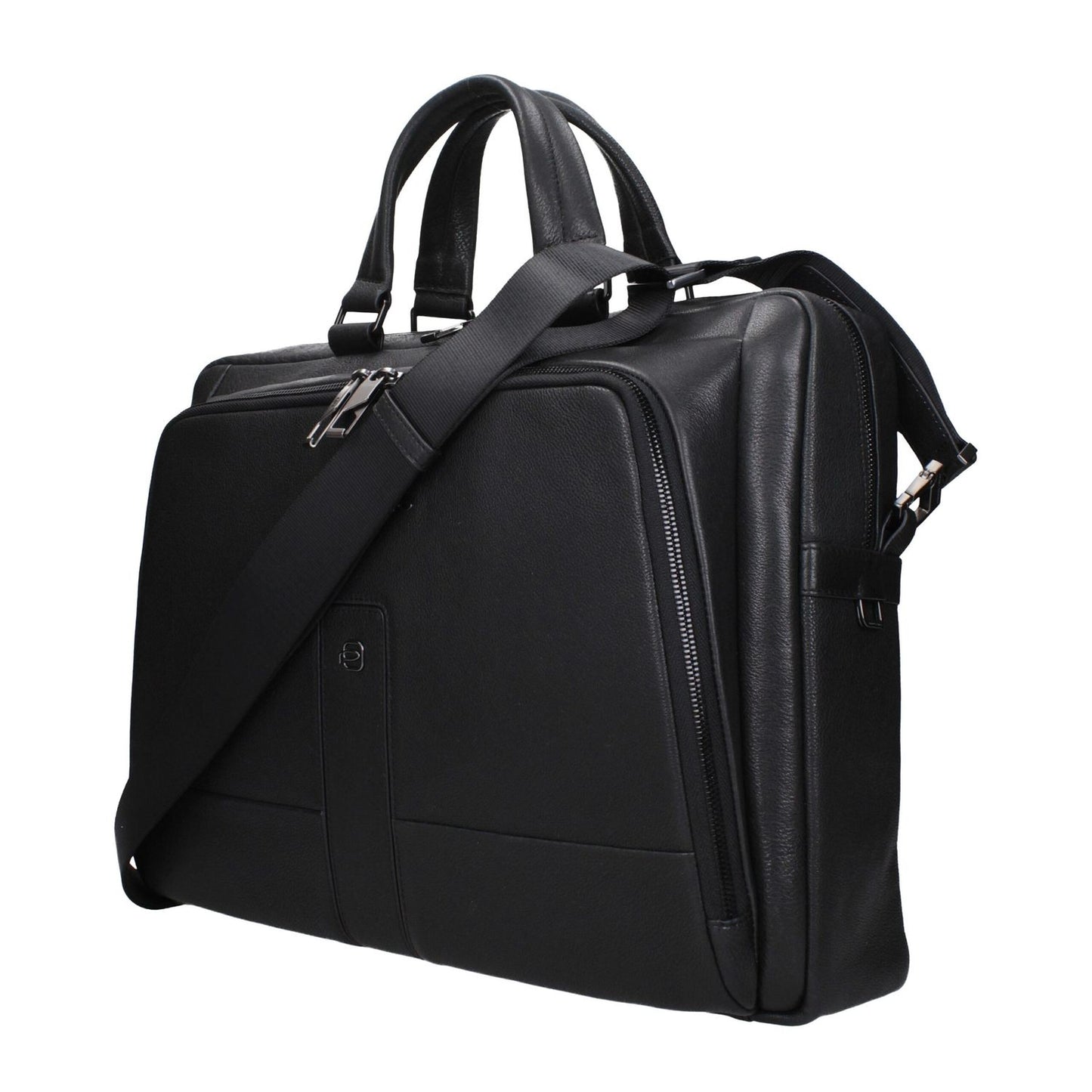Piquadro Black Leather Business And Laptop Bag