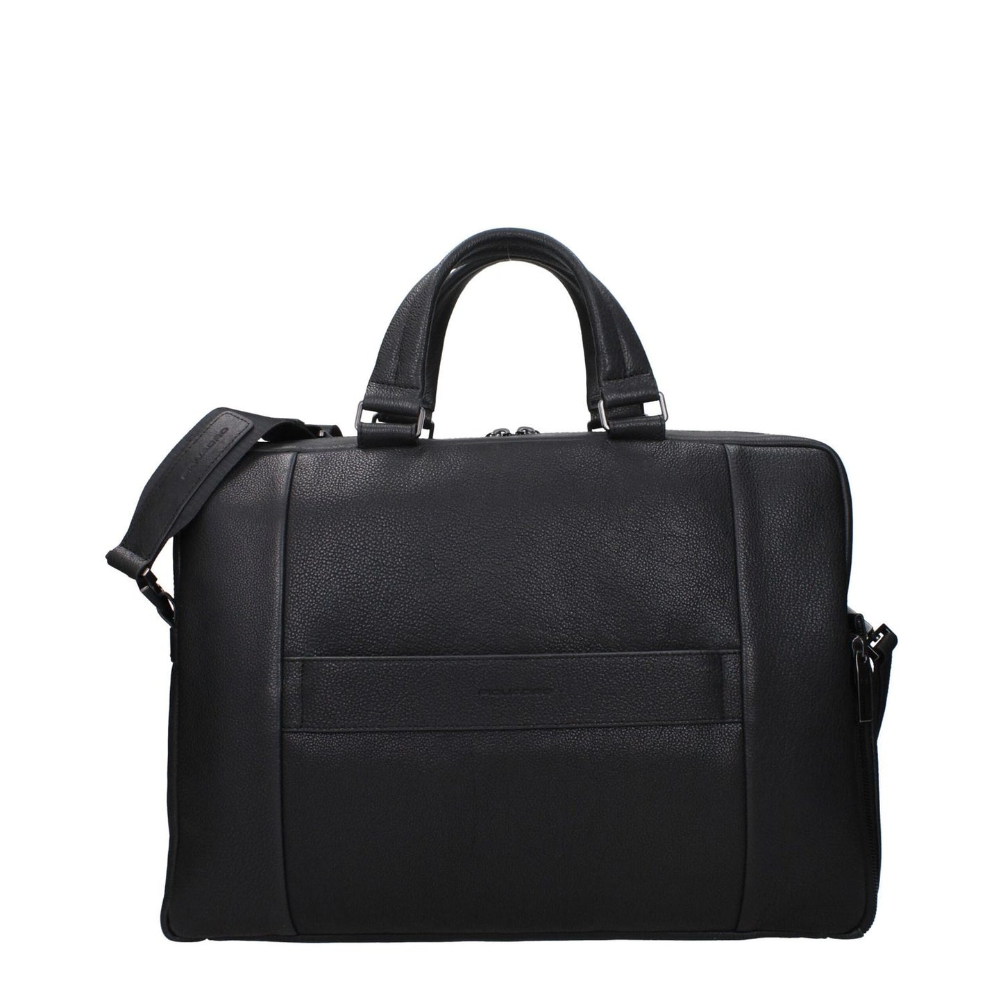 Piquadro Black Leather Business And Laptop Bag