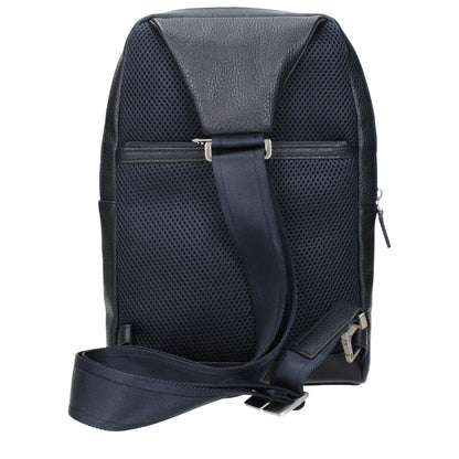 Piquadro Blue Leather Crossbody Bag