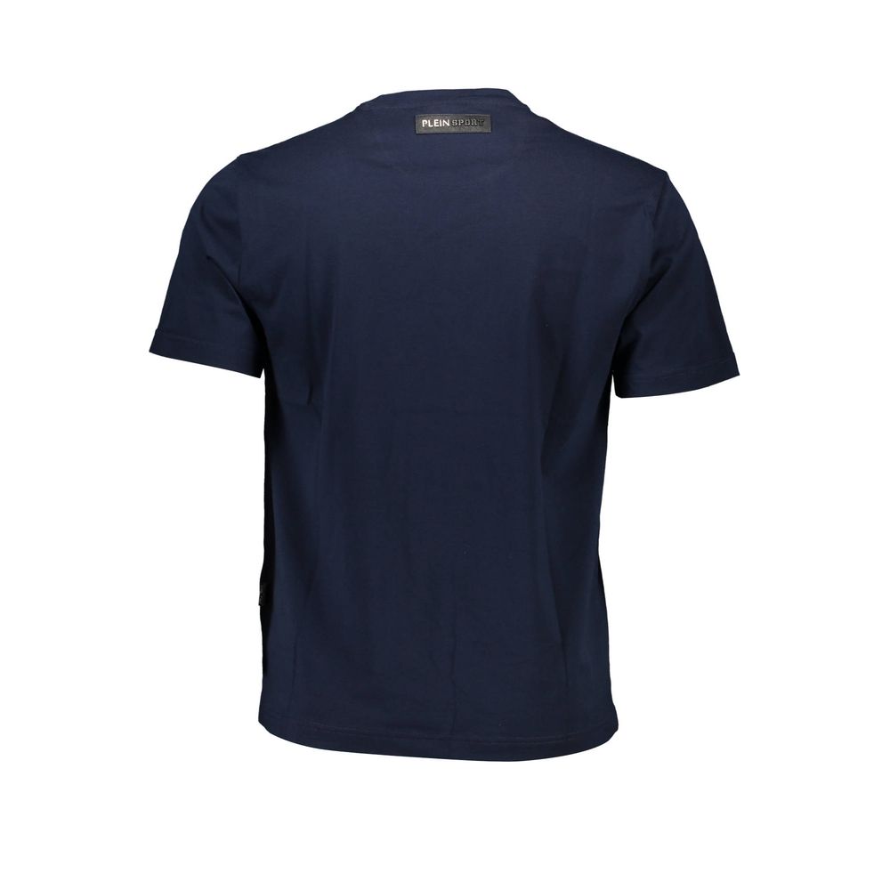 Plein Sport Blue Cotton Men T-Shirt back view showcasing premium design and logo