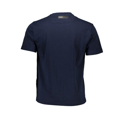 Plein Sport Blue Cotton Men T-Shirt back view showcasing premium design and logo
