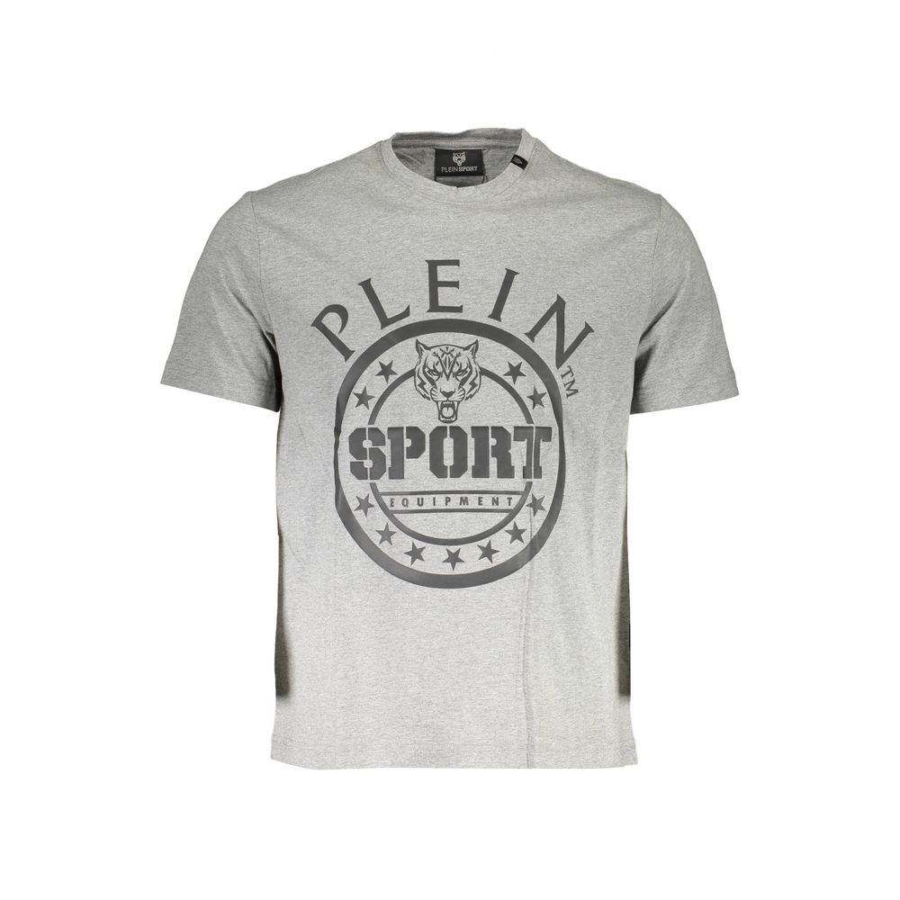 Plein Sport Brown Cotton Men T-Shirt featuring a classic crew neck and logo design, showcasing trend-setting style and bold luxury.
