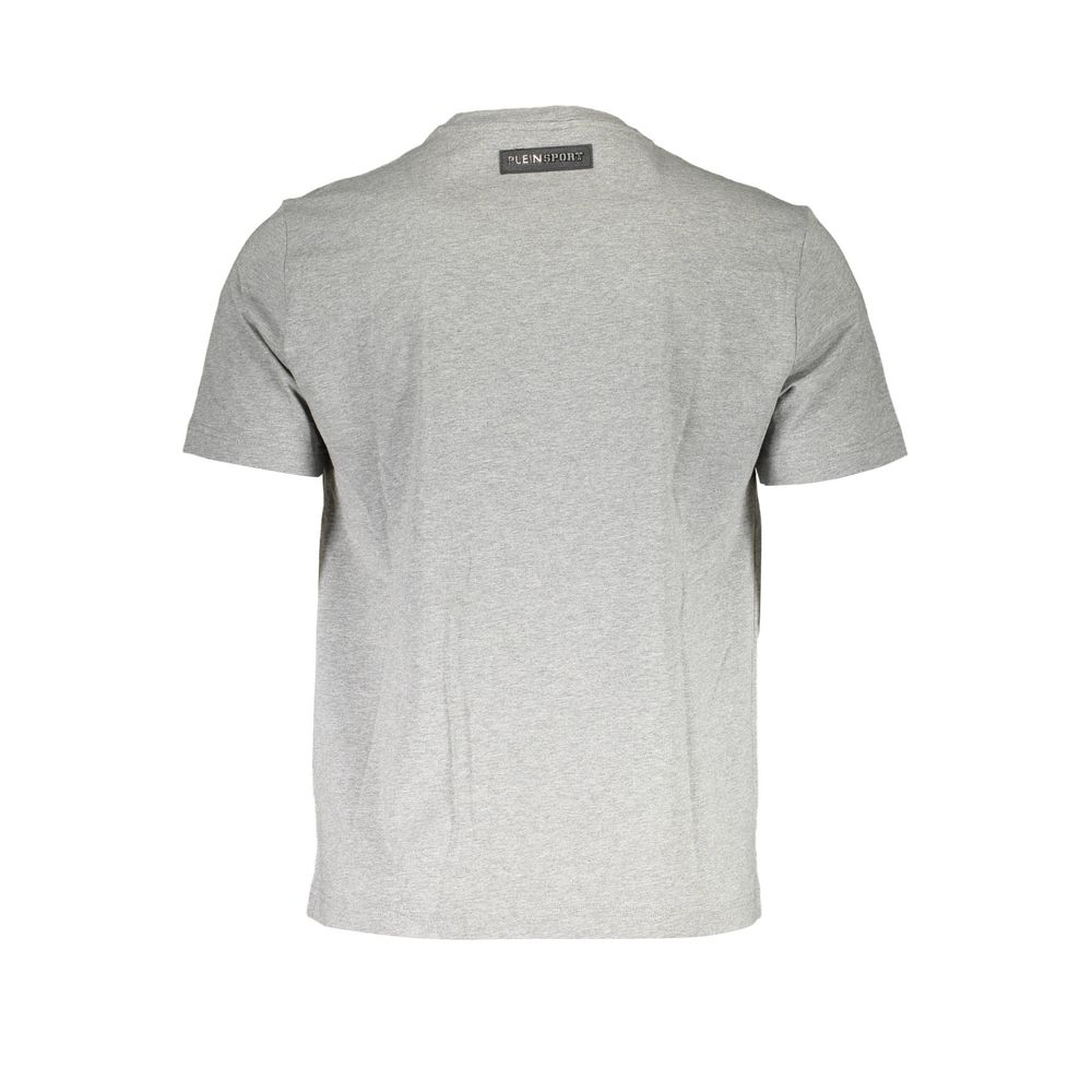 Back view of Plein Sport Brown Cotton Men T-Shirt featuring a classic crew neck and contrasting details.