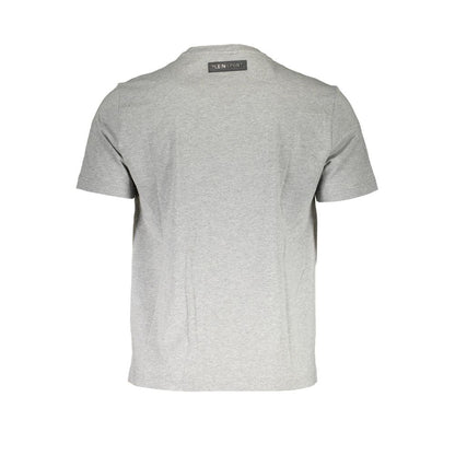 Back view of Plein Sport Brown Cotton Men T-Shirt featuring a classic crew neck and contrasting details.