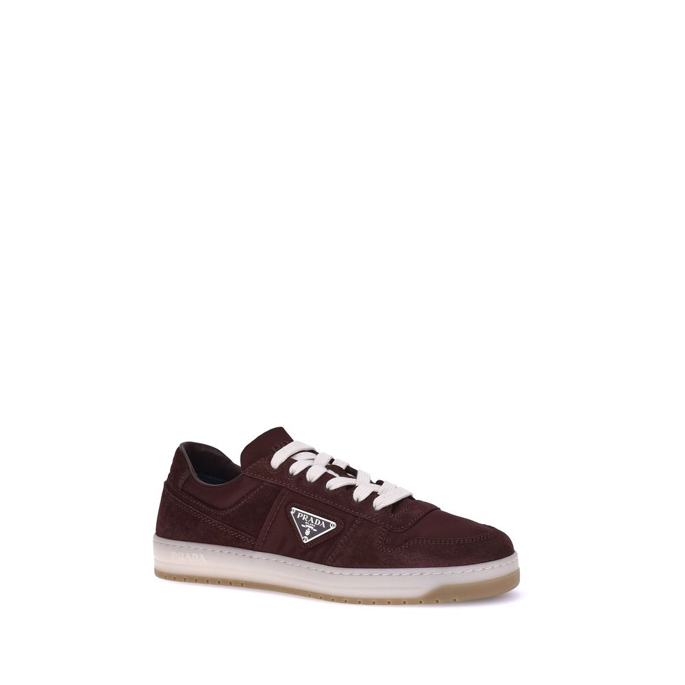 Prada Bordeaux Calf Leather Bos Taurus Low Top Sneakers