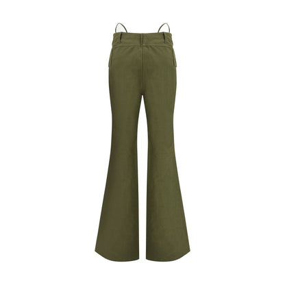 R13 Green Cotton Flared Pants