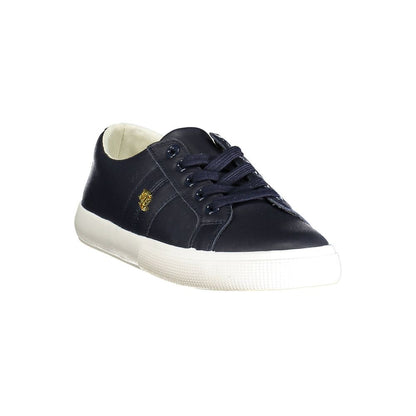 Ralph Lauren Blue Leather Women Sneaker showcasing elegant design with iconic logo, crafted for style and comfort.