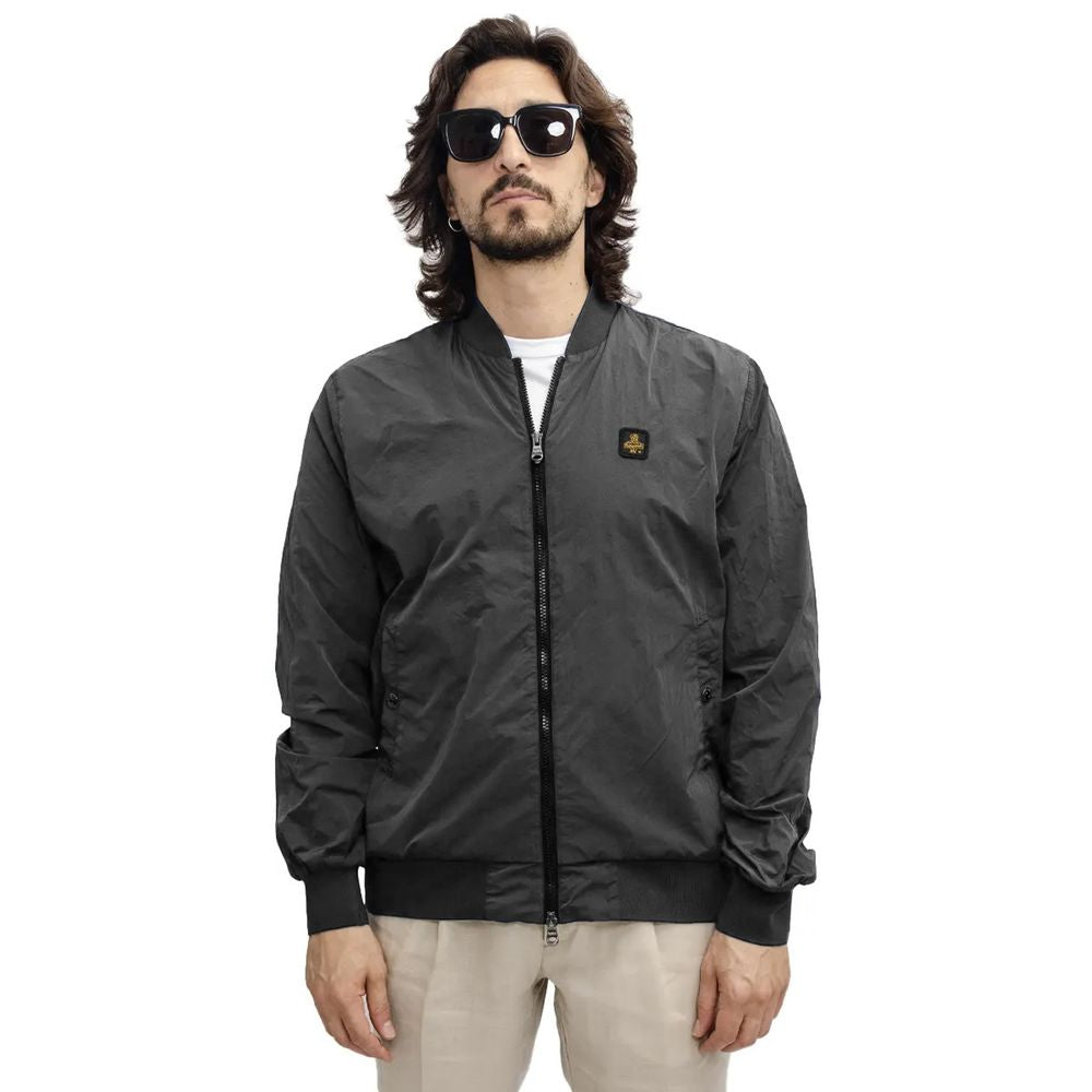 Refrigiwear Gray Nylon Men Bomber Jacket