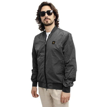 Refrigiwear Gray Nylon Men Bomber Jacket
