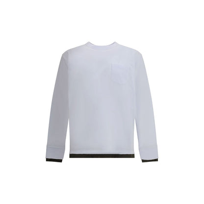 Sacai White Cotton Long Sleeve T-Shirt