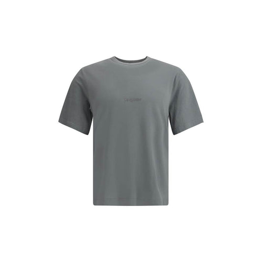 Saint Laurent Green Cotton T-Shirt with embroidered logo, minimalist design, and ribbed crew neck for casual-chic style.