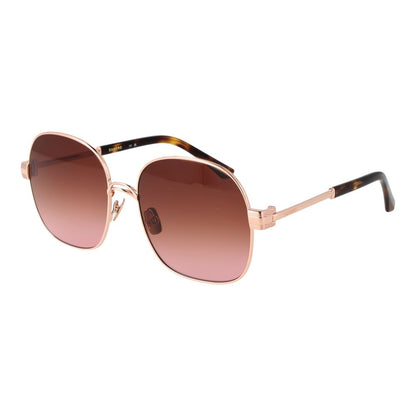 Sandro Rose Gold Acetate Sunglasses, full-rim round frames, rose gold acetate frame, pink gradient lenses, 100% UVA & UVB protection.