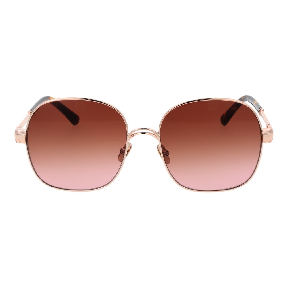 Sandro Rose Gold Acetate Sunglasses with pink gradient lenses, 100% UVA & UVB protection, round full-rim design for women.