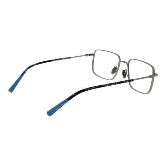 Scotch & Soda Silver Men Glasses Frame with stainless steel half-rim, square design, demo lenses, and branded case. Size 53-19-140.