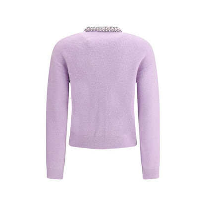 Self-Portrait Purple Viscose Cardigan