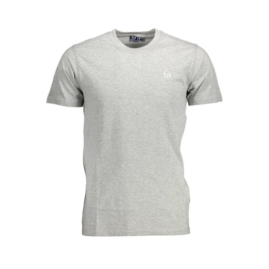 Sergio Tacchini Brown Cotton Men T-Shirt with classic crew neck and signature logo embroidery, showcasing a sophisticated design.