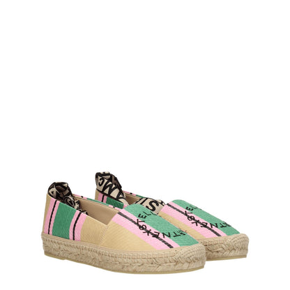 Stella McCartney Multicolor Fabric Espadrilles with logo, casual style, self tie closures, round toe, rubber sole, low flat heel.