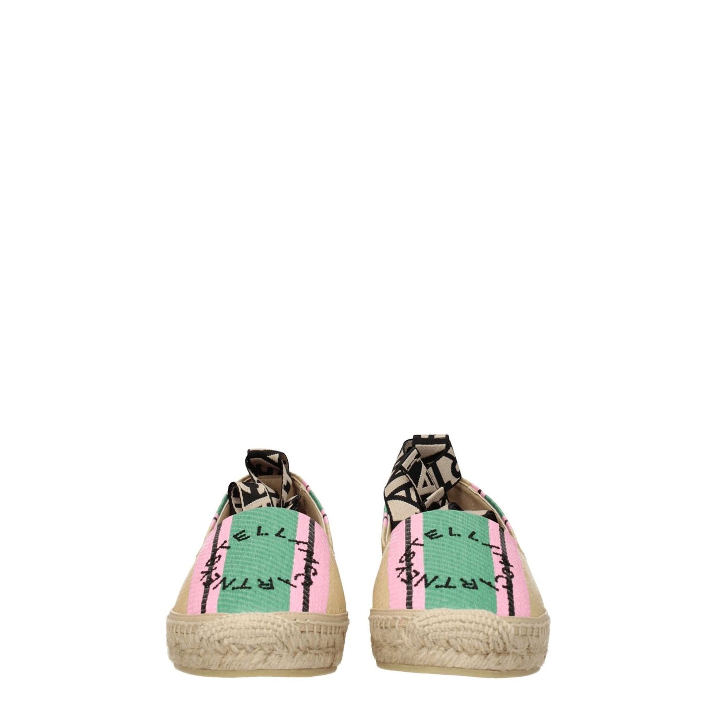Stella McCartney Multicolor Fabric Espadrilles with logo and self-tie closure, featuring a round toe and rubber sole in casual style.