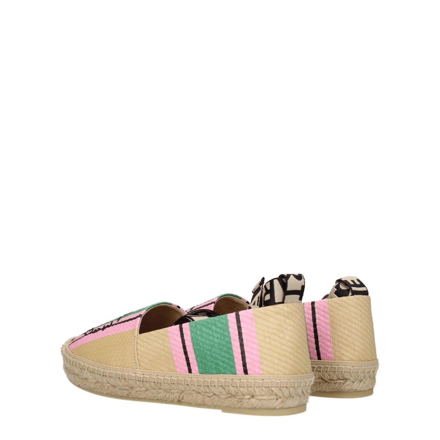 Stella McCartney Multicolor Fabric Espadrilles with logo detail, round toe, and low flat heel. Casual style with rubber sole, self-tie closure.