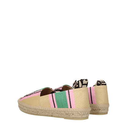 Stella McCartney Multicolor Fabric Espadrilles with logo detail, round toe, and low flat heel. Casual style with rubber sole, self-tie closure.
