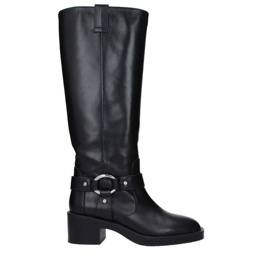 Stuart Weitzman Black Leather High Heel Boots