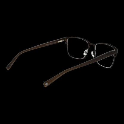 TIMBERLAND MOD. TB1761 55037 men's eyeglasses with rectangular frame, side view on black background.