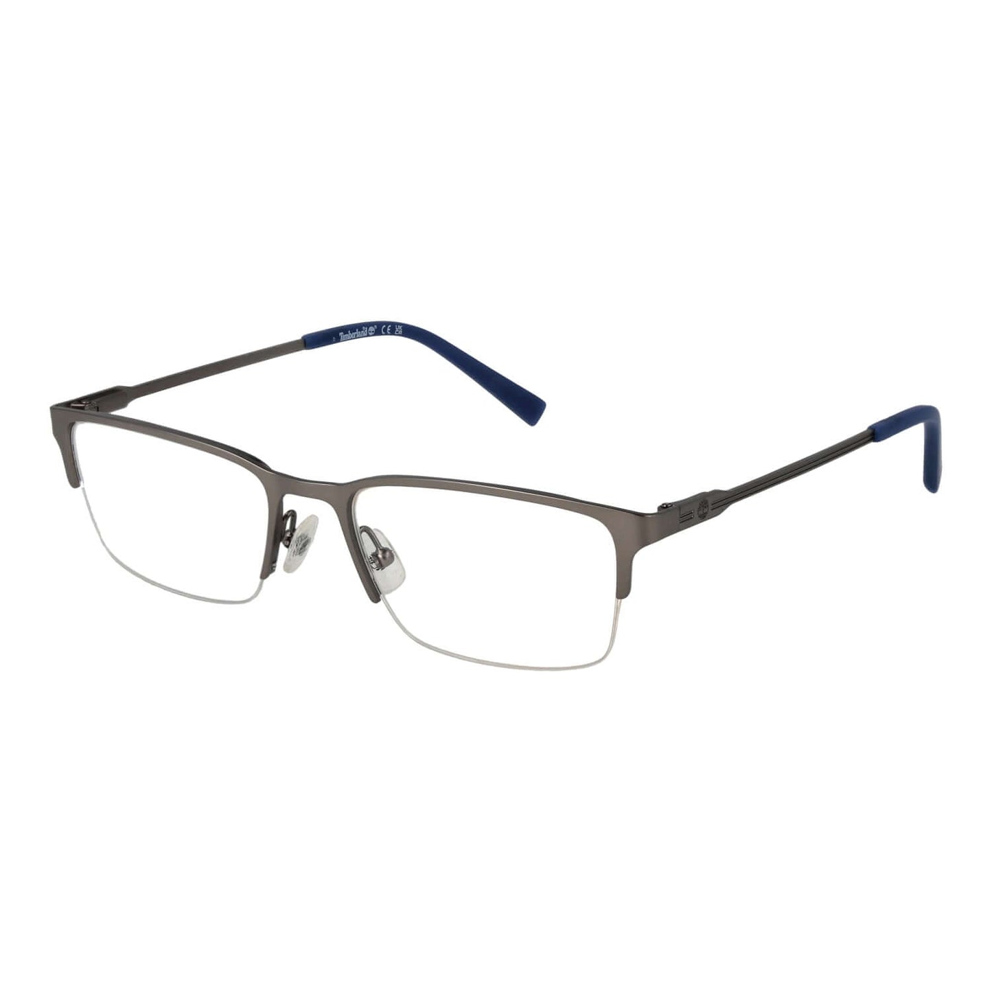 TIMBERLAND MOD. TB1799 53009 eyeglasses for gents with blue temple tips and metal frame.