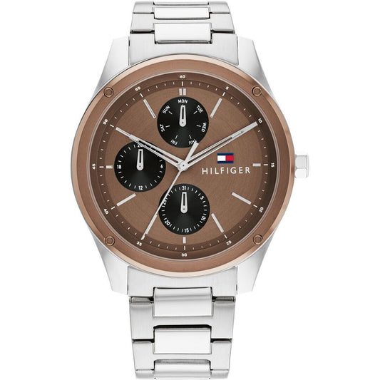 TOMMY HILFIGER Mod. 1710533 quartz analog gent's watch, 5 ATM water-resistant, 43 mm case, mineral dial, in official box.