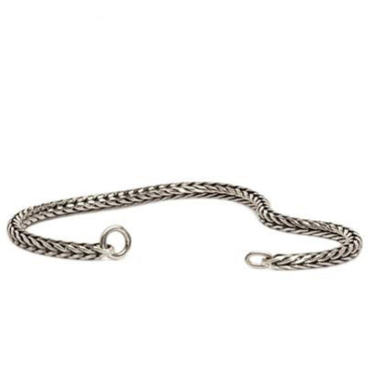 Silver jewelry chain bracelet TROLLBEADS Mod. TAGBR-00014 showcasing intricate design and craftsmanship.