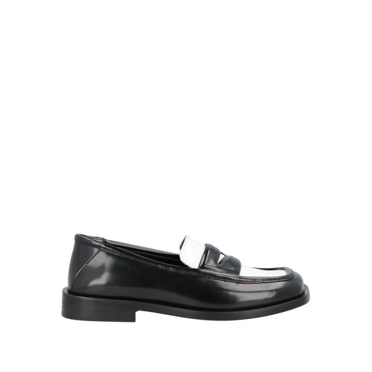 The Attico Black Leather Slip-On Loafers