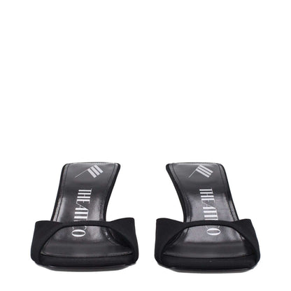 The Attico Black Satin Stiletto Heel Sandals